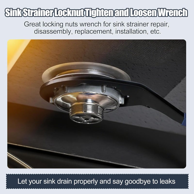 Sporthfish Universal Sink Drain Wrench for Loosen Tighten Strainer Locking Nut Fits All 4-, 6- and 8-tab, Toilet Bathroom Kitchen Sink Wrench - Image 2